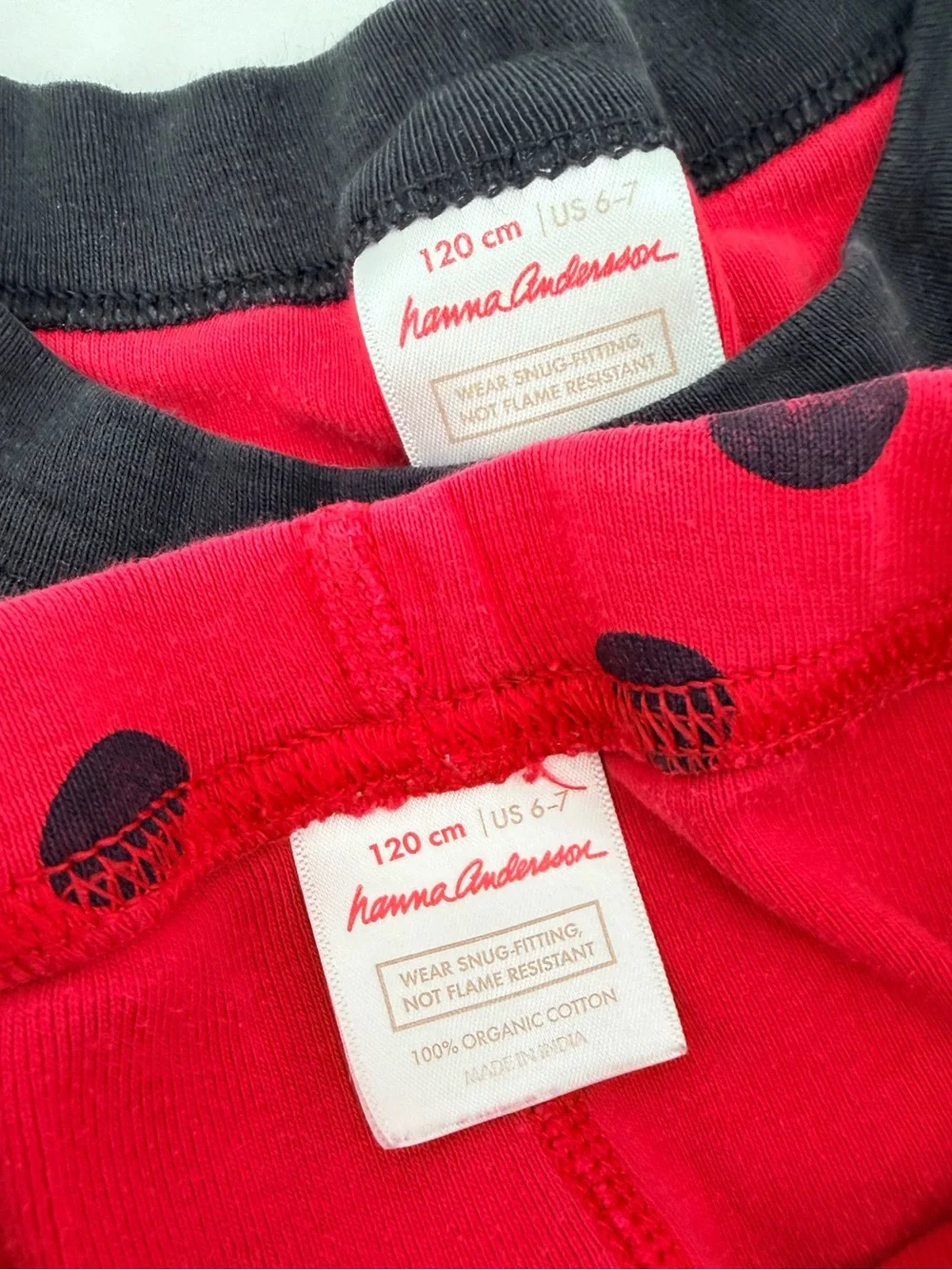 Hanna Andersson Red Polk Dots Pajamas 120 6 7